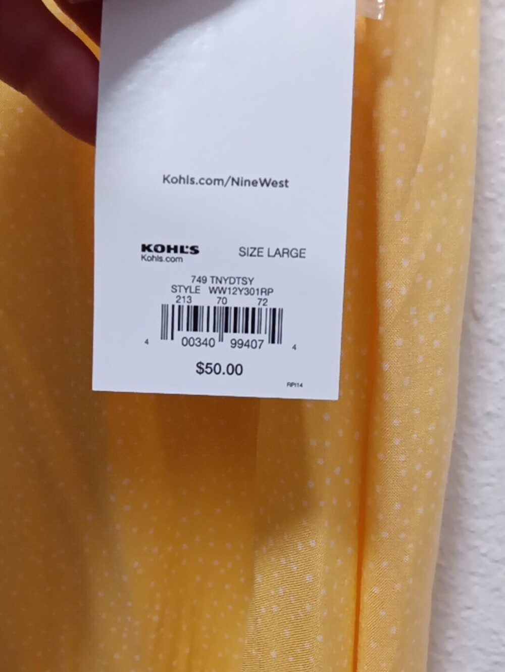 Nine West Knee Length  Sunflower Sleeveless Tiered V-Neck Dress - Picture 8 of 11
